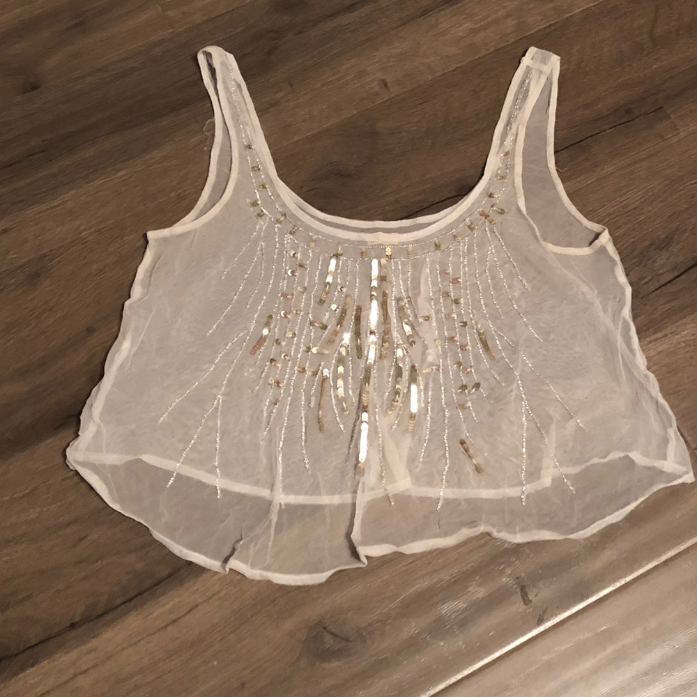 Hollister Medium flowy sequined crop top